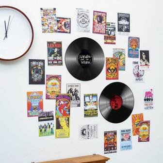 1 Sheet/6 Sheets/10 Inch European And American Dance Music Style 2D Paper Decorative Plate, 3D Vinyl Plastic Decorative Plate, Two Materials To Choose From, Holiday Gifts, Music Party Supplies, Rock Festival Decoration, Retro Aesthetic Wall Decoration, Theme Holiday Decoration, Suitable For Home Decoration, Home Decoration, Living Room Decoration, Bedroom Wall Decoration, Bedroom Wall Decoration