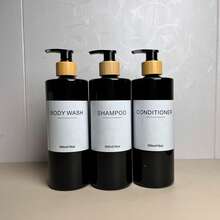 3pcs Shampoo Dispenser Body Wash Body Lotion Refill Bottle Bathroom Reusable Pump Dispenser