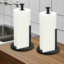 1pc Stainless Steel Kitchen Paper Towel Holder With Weighted Base - Heavy Duty Countertop Organizer, Space-Saving Design, Fits Paper Towels, Toilet Paper, Kitchen Roll Holder, Wall-Mounted Storage, Modern Kitchen Accessory, Durable Kitchen Supplies, Wall-Mounted Dispenser - Multicolor - View 2