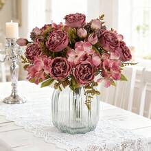 1/80PCS Artificial Flowers-Silk Peony, Hydrangea, Fake Plants, Home, Dining Room, Living Room, Outdoor Garden Decoration,Mother's Day Gifts, Birthday Gifts, Graduation Season Gifts,Wedding Season, The Art Of Inserting Flowers, Photography Props, Flower Wall, Flower Wreath, Bridal Bouquet, Wedding Decoration, DIY Flower Wreath Materials, Birthday Party Decoration Materials, Home Decoration Accessories, Valentine's Day. - Hot Pink - View 7