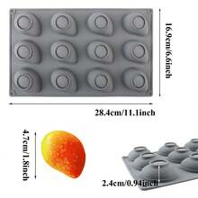1pc Mango Shaped Silicone Cake Mold, Creative Baking Mold For Fruit Cakes, Mango Pudding, Chocolate, Cookies, Soap, Candle Crafts - Grey - View 2