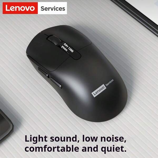  Lenovo N04S Wireless Mouse: 2.4G + Bluetooth Dual-Mode Connection, 6-Button Layout, 4-Level DPI Adjustment, USB Receiver, Multi-Device Compatible, Smart Sleep Mode, Compatible With Multiple Systems, For More Efficient Office Work