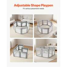 Baby Playpen, 78.7″ X 70.1″ Extra Large Toddlers Playpen, Foldable Baby Fence Play Yard With Zippered Door & Soft Breathable Mesh, Indoor Outdoor Safety Activity Center - Great Gift For Toddlers - Foldable 5500+sq.in. - 查看 6