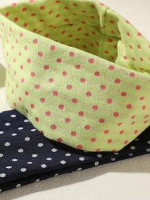 1pc/4pcs Retro Polka Dot Print Elastic Headband For Women Versatile Fashion Accessory For Daily Life Yoga Outdoor Activities Soft Hairband For Fall Winter Elegant Scarf Headwrap Hair Accessories For Vacation Outfits - 4pcs/set - 查看 3