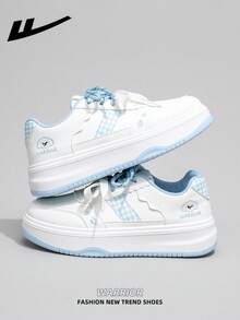 1 Pair WARRIOR Women's Thick Sole Lace-Up Soft Bottom Casual Shoes, Low-Top Outdoor Flat Shoes, Round Toe Low Heel Non-Slip Solid Color Elegant Soft Bottom Hiking Shoes, Suitable For Students, Graduation Photos, Flat Shoes, Low-Top Leather Sports Skateboard Shoes