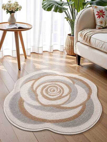 1pc Large Area Rug, Irregular Shaped Vintage Bohemian Floral Carpet, Plush Thickened Foldable Washable Soft Comfortable Non-Slip Rug, Suitable For Living Room, Kitchen, Bedroom, Study