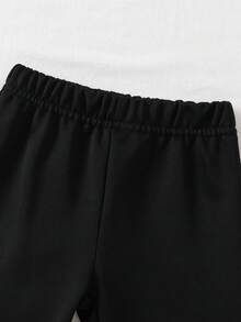 2pcs Baby Girls Casual Fashion Cute Bow Decor Long Sleeve Striped Splice Top And Flare Pants Set, Baby Girl Clothes, Autumn/Winter