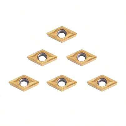 10pcs Diamond Shape CNC Carbide Insert Cutter Indexable Lathe Milling Inserts Turning Tools With Box DCMT070204 US735 DCMT5151 For Steel