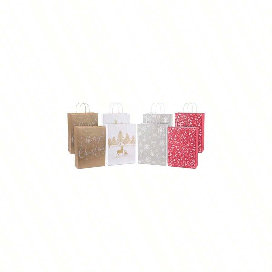 FabFinds Christmas Gift Bags Card And Wrap Bundle 32 Piece - Multicolor - View 1