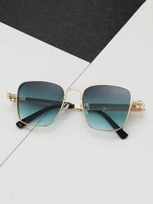 复古蒸汽朋克复古方形金属男士眼镜户外自驾必备女个性时尚防晒眼睛 - 彩色 - 查看 4