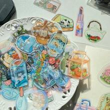 50pcs Cartoon Transparent Object Stickers For Luggage, Laptop, Notebook, IPad, Phone, Diary, DIY Skateboard, Water Bottle, Guitar, Helmet, Waterproof Decals Back To School - 多色 - 查看 4