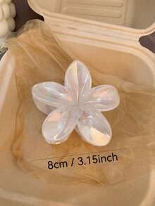 2pcs Women Simple Ombre Acrylic Flower Hair Claw Clips, Elegant Versatile Hair Accessories Suitable For Holidays, Daily Wear, Christmas Winter Hair Clip