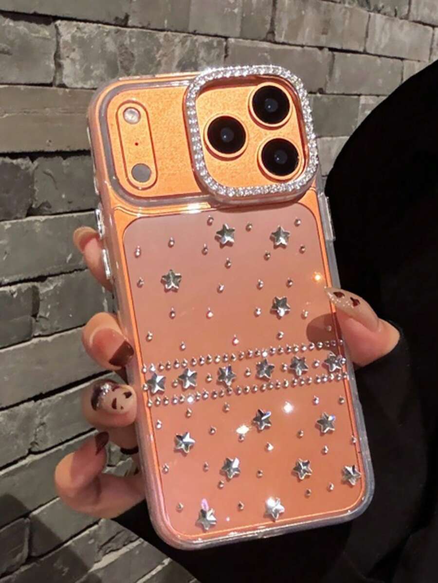 Ốp lưng điện thoại bằng silicon mềm trong suốt dễ thương đính nơ ngọc trai 3D sang trọng tương thích với iPhone 17 Pro Max Air 16 15 14 13 12 11 Pro Max MiNi XR X XS Max 7 8 Plus - Ngôi sao kim cương - Xem 1
