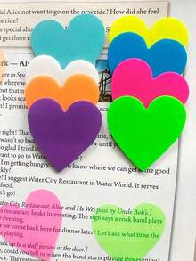 160 Heart - Shaped Transparent Waterproof Stickers, Translucent Bookmark Page Index Stickers, Wrong - Answer Sticky Notes, Office And School Stationery. - Multicolor - View 3