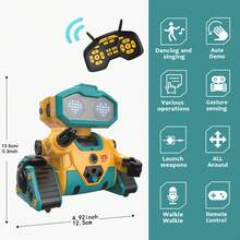 智能机器人玩具，自动演示和手势控制，头部和手臂灵活运动，可跳舞，适合3岁以上儿童，男孩女孩皆宜。 - 彩色 - 查看 11