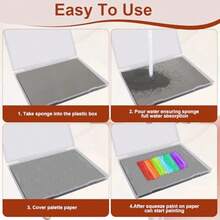 105P Stay Wet Palette For Acrylic Painting Kit Larbeti Portable Wet Palette Tray Box Keep Moist Palette For Painting Miniatures Paint Pallet With 100P Palette Paper 1 Keep Moist Sponge 3P Brush - Gray - View 5