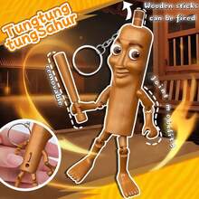 Tungtungtung Sahur 娃娃吊坠、Internet MEME 组装小雕像、意大利 Brainrot 动物模型钥匙扣 - 彩色 - 查看 3