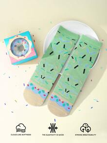 Vớ CREATOR SOCKS 1 đôi, nhiều màu, dài đến bắp chân, quà tặng cho cặp đôi unisex, hộp quà, vớ mềm mại họa tiết bánh donut độc đáo, thiết kế sáng tạo lấy cảm hứng từ thực phẩm, thoải mái và đa năng, thích hợp cho sinh nhật, Ngày Valentine, Lễ Phục sinh, Ramadan, hẹn hò, họp mặt gia đình, tiệc tùng và ngày lễ. - Nhiều màu - Xem 6