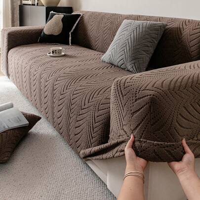 1件装3D沙发套，多功能全覆盖沙发套，纯色几何图案设计沙发保护套，弹力贴合沙发套，四季皆宜