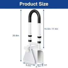 Grab BarsRiel de  ajustable para tina: mango de barra de agarre de ducha para personas mayores ancianos y discapacitados rango de altura de 14 a 18 pulgadas barras de  de baño con agarreGrab Bars - blanco - Ver 6