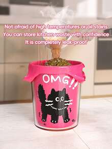 50pcs/Pack Thick Garbage Bags, Vest Style Portable Home Trash Bags, Cute Red Cat Trash Bags, Large Kitchen Food Waste Bags, Economic And Practical Cleaning Bags - Multicolor - View 6