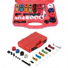 22-Piece Car AC Repair Kit - Refrigerant Line Quick Connect Release Tools - Fuel Line And Compressor Disconnect Set - Red - View 5