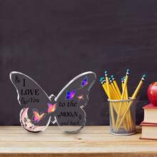 1 Acrylic Butterfly Desktop Ornament, Perfect For New Year And Valentine's Day, Conveying Romantic Floral Messages Of Affection, Valentine's Day Gift, Valentine's Day Decoration - White - View 3