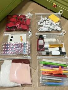 Clothes, Underwear & Toiletries Waterproof Travel Organizer - Multipurpose Bags For Suitcases And Dividers - Portable And Easy, Transparent Sock Storage Zipper Bag, Portable Travel Luggage Organizer,Transparent Horizontal Multifunctional Storage Bag, Travel Organizer, Clothes Underwear Organizer - Multicolor - View 3