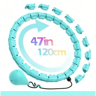 JLoibao 47in/120cm Adult Weight Loss Exercise , Suitable For Women And Beginners, Includes 24 Detachable Links And DIY Empty Ball (Blue)