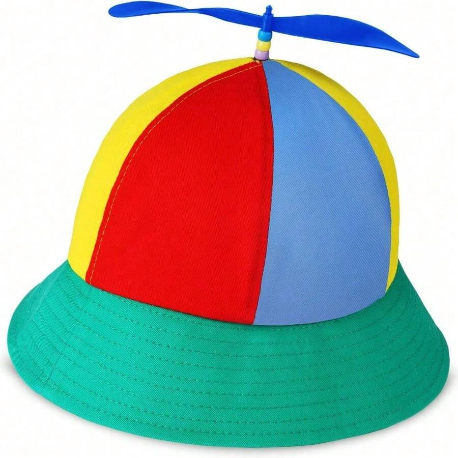 Propeller Hat - Fun Helicopter Fisherman Hat, Colorful Patch Rainbow Design, Sun Protection For Summer Outdoor Activities, And Fancy Dress Party Gifts,Valentine's Day Gifts For Girlfriends, Wives, Boyfriends, And Husbands