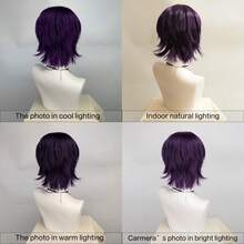 Men Women Short Layered Short Wigs Bangs Straight Synthetic Wig Heat Resistant Fiber Hair Halloween Party Cosplay Parties Costume - Multicolor - View 10