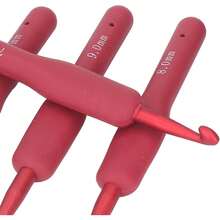 Juego De Agujas De Ganchillo, 5 Ganchillos De Aluminio Con Mango Ergonómico para Hilo De Lana, Talla 6.5-10 Mm