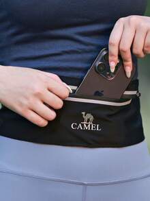 CAMEL CROWN 男女通用运动腰包，跑步手机袋，多功能轻便隐形腰带，健身装备 - 黑色 - 查看 3