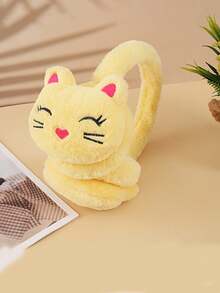 Korean Style Plush Warm Ear Muffs, Cute Cartoon Cat Ear Muffs, Protect Ears From Cold In Autumn/Winter