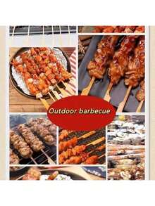 100 piezas/Paquete Pinchos de bambú natural, palitos para barbacoa, pinchos de bambú para barbacoa doméstica, adecuados para barbacoa, aperitivos, frutas, brochetas, fuente de chocolate, pollo, salchichas, olla caliente o flores artesanales, ideal para el hogar, barbacoa, cocina, fiestas, restaurantes - Multicolor - Ver 3