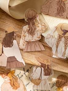 30pcs/Pack Vintage Girl Silhouette Stickers, Scrapbooking Decorative Stickers For Diary, Photo Album, Craft DIY - Multicolor - View 5