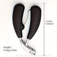 1 pieza Cortaúñas grueso con abertura ancha, triple hoja, anti-salpicaduras, adecuado para personas mayores, hombres con uñas gruesas, uñas encarnadas, mango largo con hoja curva