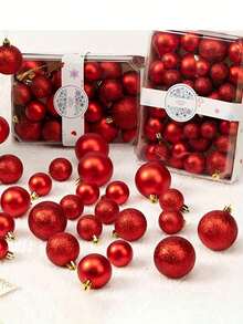 44PCS Christmas Ball,Flocking Christmas Tree Ball Ornaments, Christmas Decorations,6/24PCS, Christmas Tree Decorations, Family Holiday Party Decorations,Christmas Hanging Ornaments For Home,Xmas Decor,Holiday Wedding,Christmas Gift,Christmas,Christmas Decrations,Christmas Gifts,Gifts For Women - Multicolor - View 8