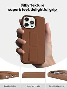 Compatible With 17/17 Air/17 Pro/17 Pro Max Phone Case With Holder, Suitable For IP11/IP13 Phone Case With Holder, Cool Apple 16 Pro Max Foldable Holder Phone Case, Shockproof Phone Case, Galaxy S25 FE Fashion Holder Phone Case, Galaxy A17/A07/A56/A16/A55 Phone Accessories, Hybrid 16/16e Phone Case, Redmi 15C Phone Case - Brown - View 6