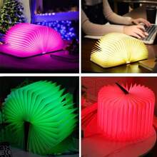 1PC LED 5 Colors Paper Creative Book Night Light USB Rechargeable Magnetic Folding Decorative Desk Lamp For Home Office Library Party Festival Gifts ﻿ - 書本燈杏色 - 查看 9
