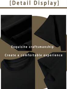 Camiseta Gráfica Y2K para Mujer - Estampado en Contraste SATAN LOVES YOU & por QUIÉN ERES - Top de Cuello Redondo y Manga Corta - 220g Ropa Casual Todo-Tiempo, Transpirable, Moda Cómoda - Negro - Ver 7