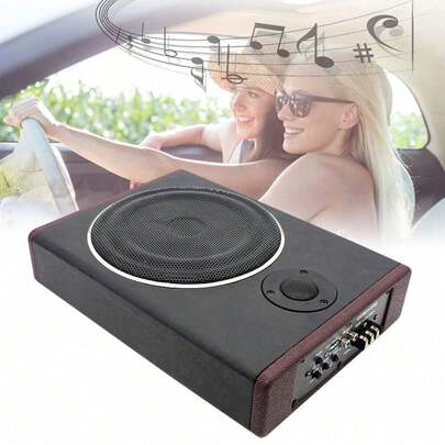 8'' Car Underseat Slim Amplifier Subwoofer Audio Amp Sub Bass Box Speaker 600W