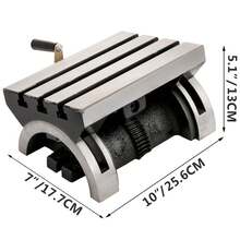Mesa de fresado inclinable Fresadora de ángulo inclinable de 10 x 7 pulgadas Placa de ángulo giratorio ajustable de 0-90 ° con 3 ranuras en T y manivela ajustable Fresadora inclinable de alta resistencia para rectificar - 10 x 7 pulgadas - Ver 10