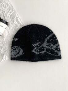 Autumn/Winter Street Style Jacquard Knit Beanie, Versatile Brushed Warm Knitted Cap, Suitable For Women, Fits Small To Large Head Circumference - Multicolor - View 13