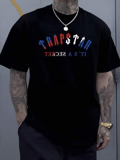 Trapstar And It's A Secret With A Retro Font Print, Giving A Mysterious And Intriguing Vibe T Shirt 100% Cotton, Stylish And Perfect For A Streetwear Look