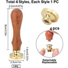 Wax Seal Set With Rosewood Handle, Featuring Brass Stamp Heads Inscribed With "MERRY CHRISTMAS" And "HAPPY NEW YEAR." Includes Designs Of Snowmen, Santa Claus, And Christmas Sleighs. Vintage-Style Removable Wooden Handle. Ideal For Sealing Christmas And New Year Invitations And Gift Packaging.
