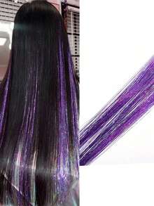 Tóc giả kim tuyến bóng mượt, tóc nối tổng hợp, tóc giả cắt laser, tóc nối kim tuyến nhiều màu sắc. - Nhiều màu - Xem 13