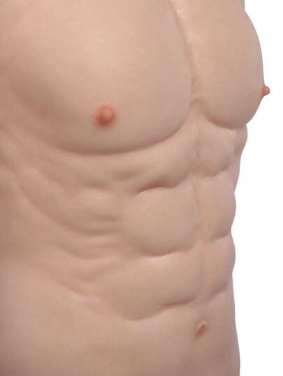 1pc Multicolor Soft Silicone High-Neck Half-Body Short-Sleeved Muscle Costume, Realistic Texture Fake Muscles & Pectoral Charming Abdominal Muscles Suitable For Halloween, Cosplay, Performance, Cross-Dressing ,Transgender