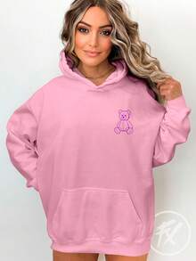 Bear Sweatshirt Be Yourself Be Yourself Humor Bear  3160 - Rosa Pálido - Ver 5