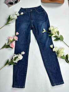 Mallas de mezclilla lavadas y pantalones de felpa para mujer en otoño e invierno, pantalones gruesos de felpa cálidos para otoño e invierno, adecuados para la temporada de regreso a clases al aire libre en otoño e invierno